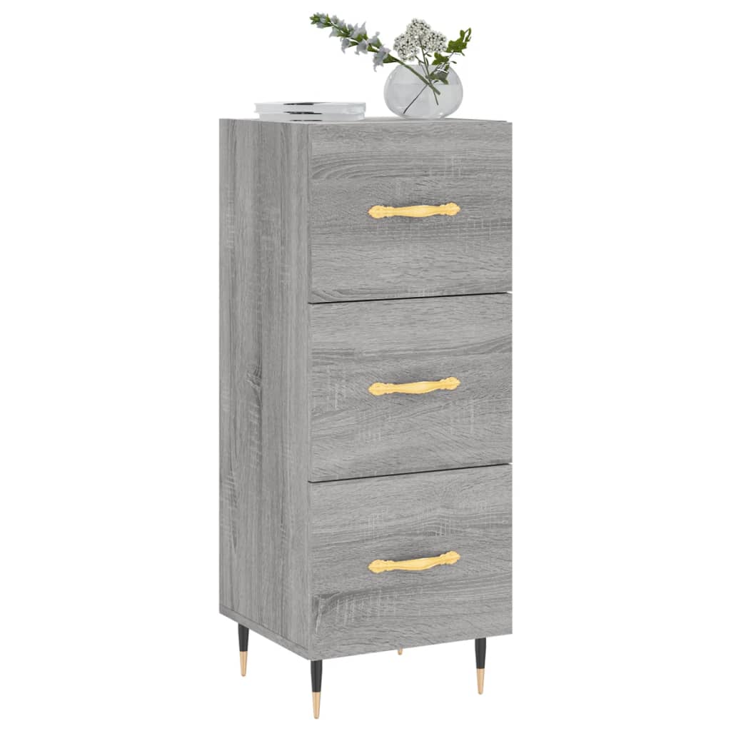 Dressoir 34,5X34X90 Cm Bewerkt Hout Grijs Sonoma Eikenkleurig