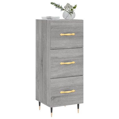 Dressoir 34,5X34X90 Cm Bewerkt Hout Grijs Sonoma Eikenkleurig