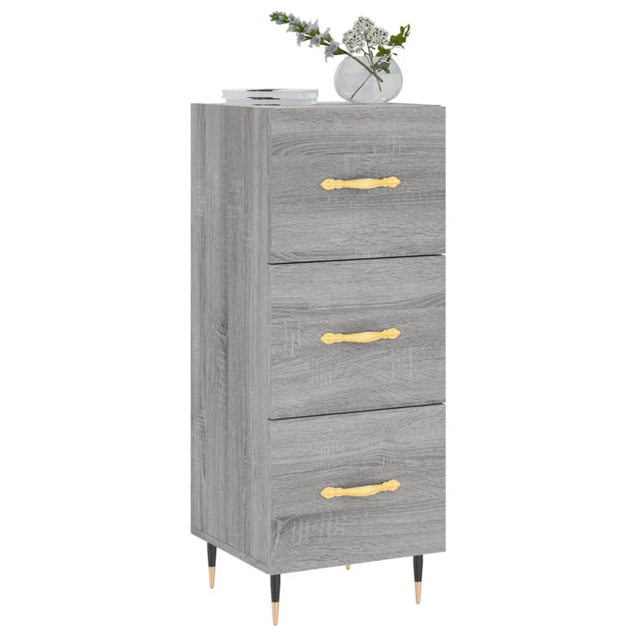 Dressoir 34,5X34X90 Cm Bewerkt Hout Grijs Sonoma Eikenkleurig