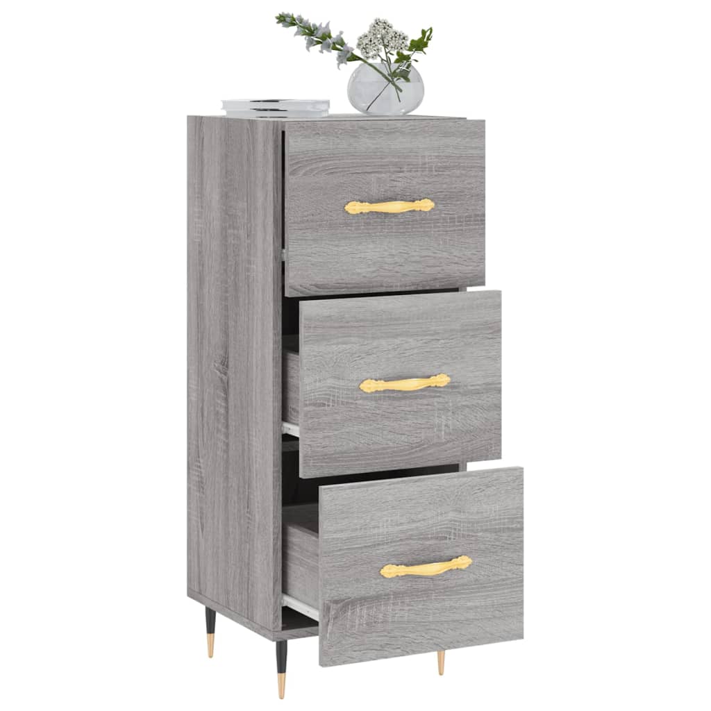 Dressoir 34,5X34X90 Cm Bewerkt Hout Grijs Sonoma Eikenkleurig