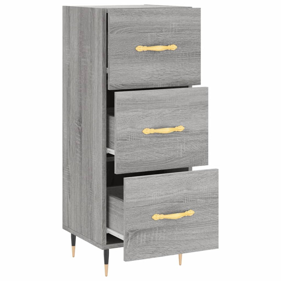 Dressoir 34,5X34X90 Cm Bewerkt Hout Grijs Sonoma Eikenkleurig