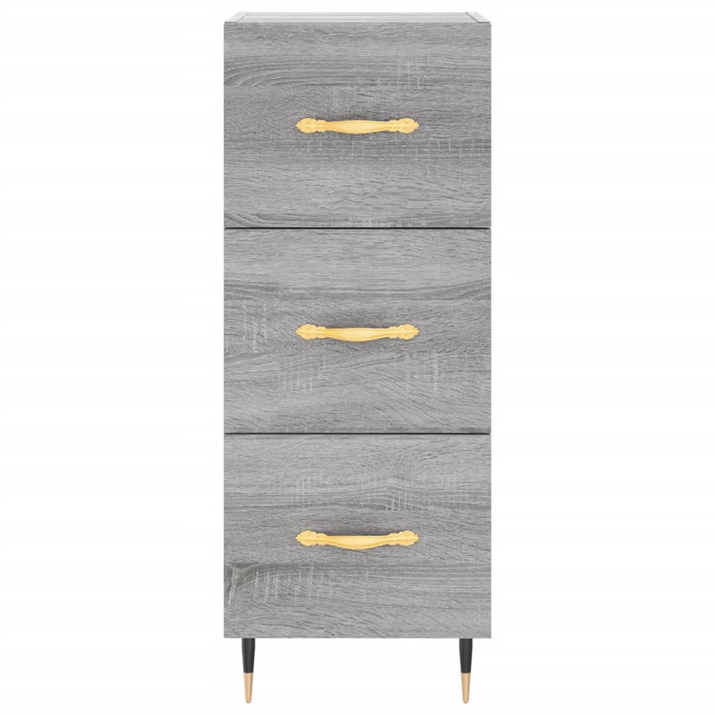 Dressoir 34,5X34X90 Cm Bewerkt Hout Grijs Sonoma Eikenkleurig