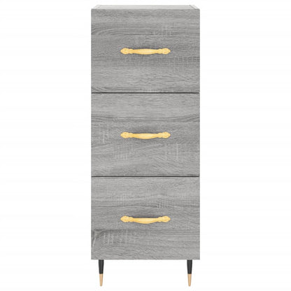 Dressoir 34,5X34X90 Cm Bewerkt Hout Grijs Sonoma Eikenkleurig