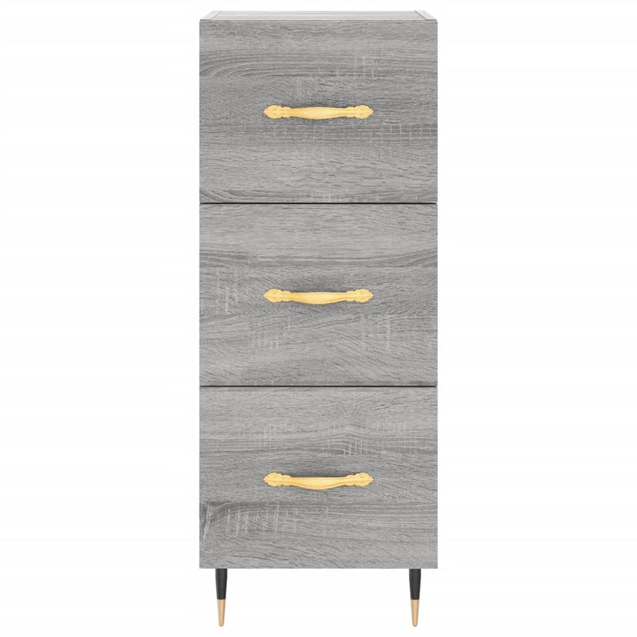 Dressoir 34,5X34X90 Cm Bewerkt Hout Grijs Sonoma Eikenkleurig