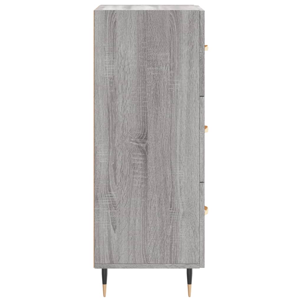 Dressoir 34,5X34X90 Cm Bewerkt Hout Grijs Sonoma Eikenkleurig