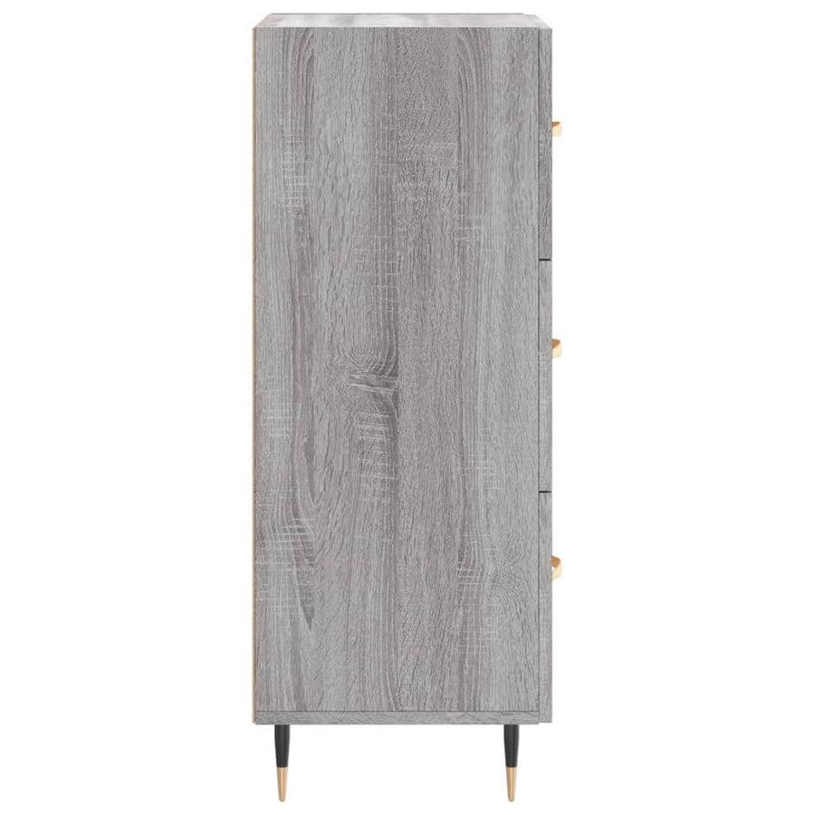 Dressoir 34,5X34X90 Cm Bewerkt Hout Grijs Sonoma Eikenkleurig