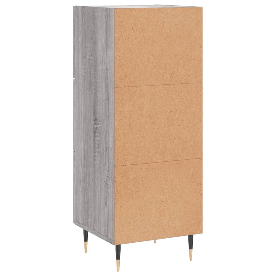 Dressoir 34,5X34X90 Cm Bewerkt Hout Grijs Sonoma Eikenkleurig