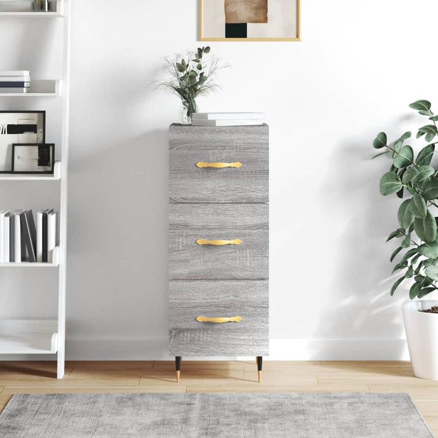 Dressoir 34,5X34X90 Cm Bewerkt Hout Grijs Sonoma Eikenkleurig