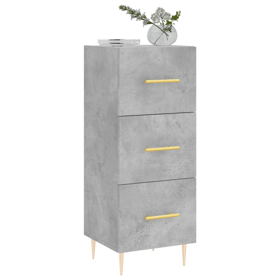 Dressoir 34,5X34X90 Cm Bewerkt Hout Betongrijs