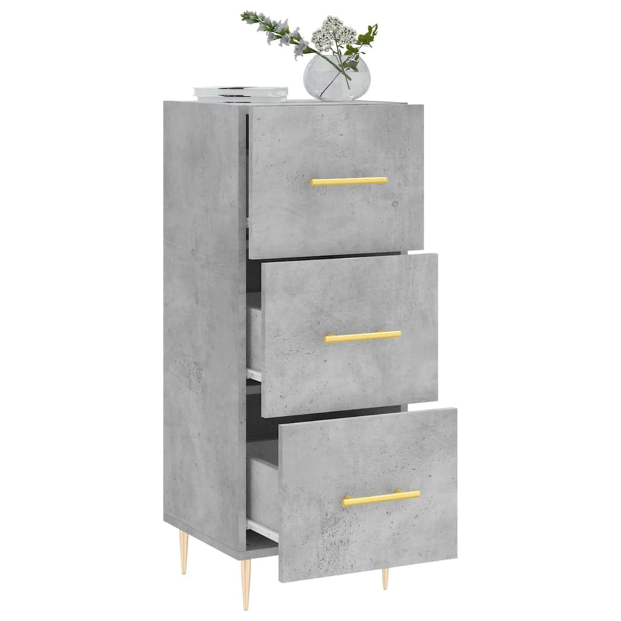 Dressoir 34,5X34X90 Cm Bewerkt Hout Betongrijs