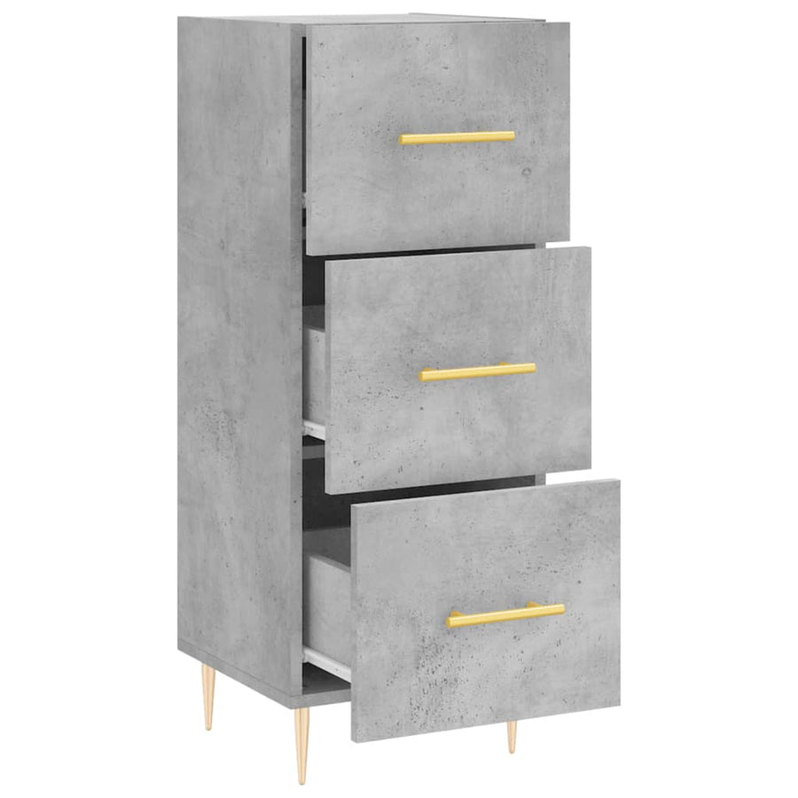 Dressoir 34,5X34X90 Cm Bewerkt Hout Betongrijs