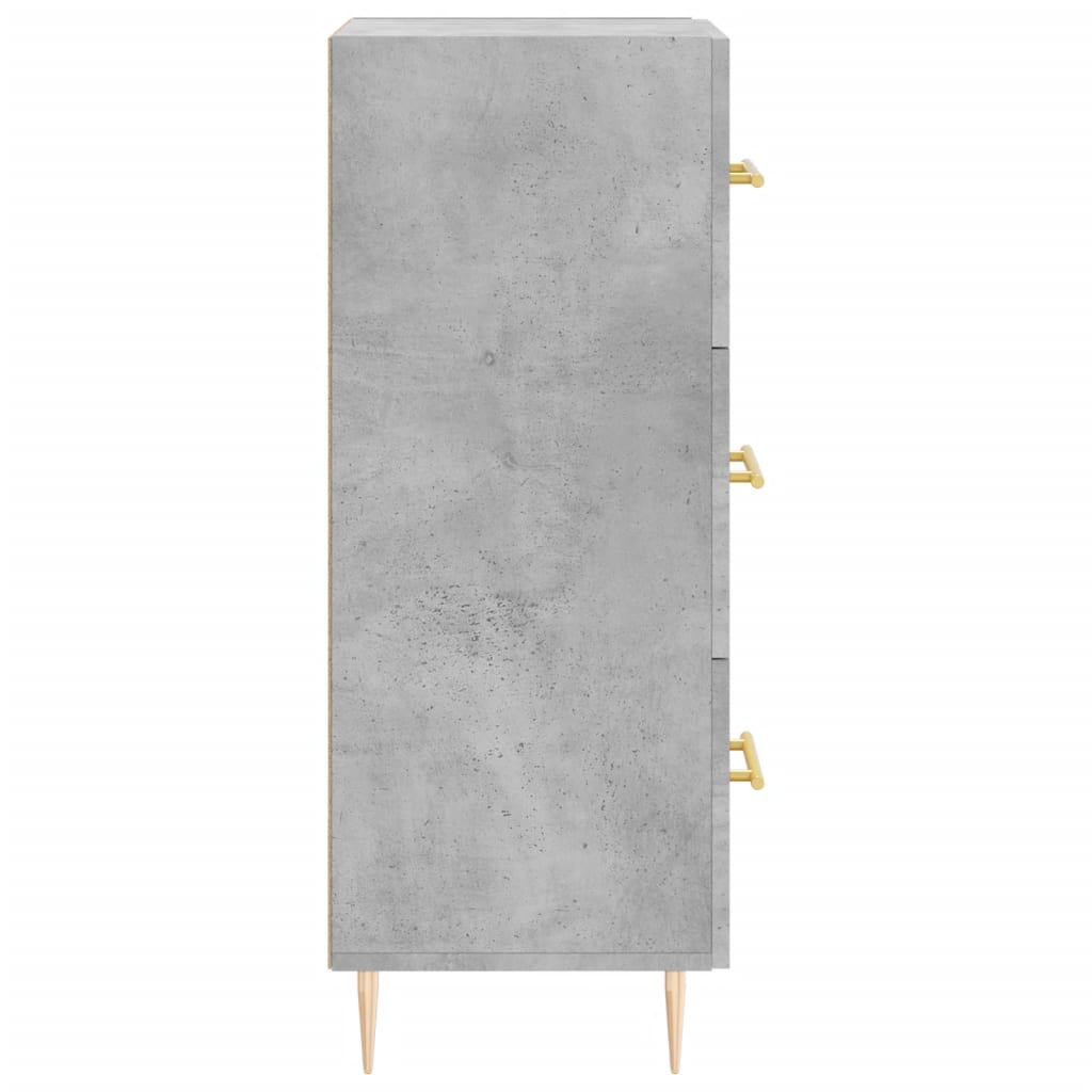 Dressoir 34,5X34X90 Cm Bewerkt Hout Betongrijs