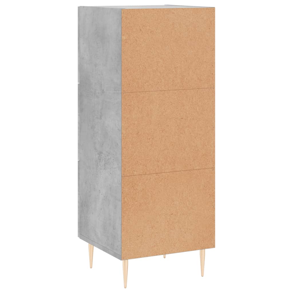 Dressoir 34,5X34X90 Cm Bewerkt Hout Betongrijs
