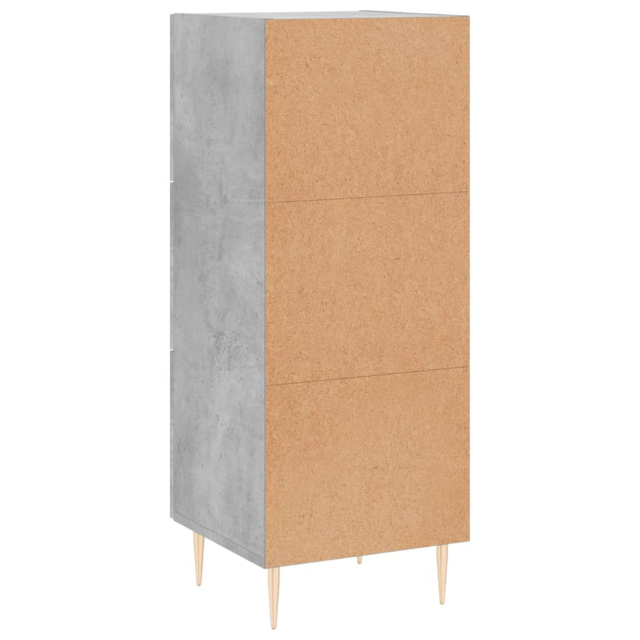 Dressoir 34,5X34X90 Cm Bewerkt Hout Betongrijs