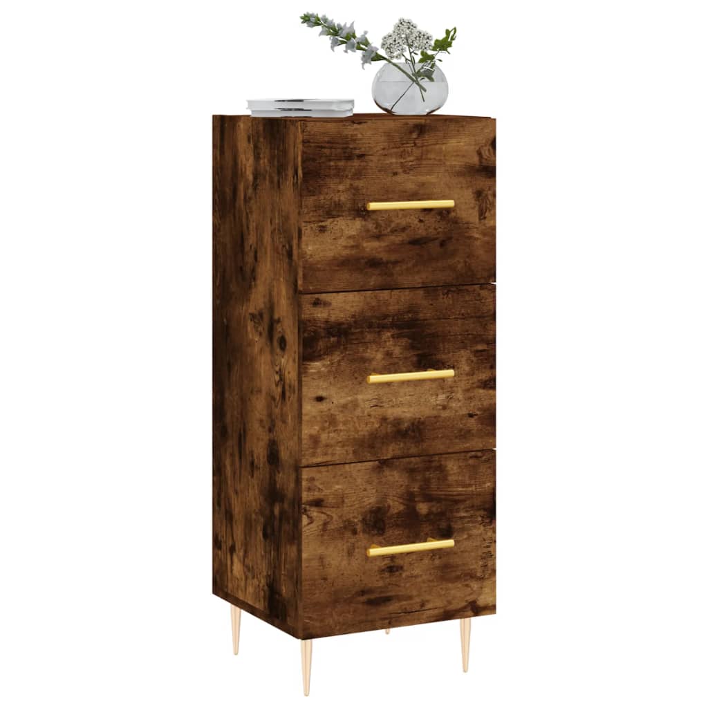 Dressoir 34,5X34X90 Cm Bewerkt Hout Gerookt Eiken