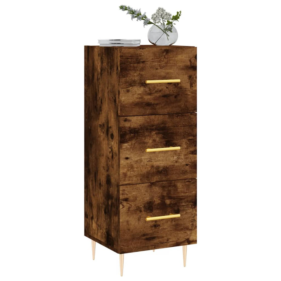 Dressoir 34,5X34X90 Cm Bewerkt Hout Gerookt Eiken