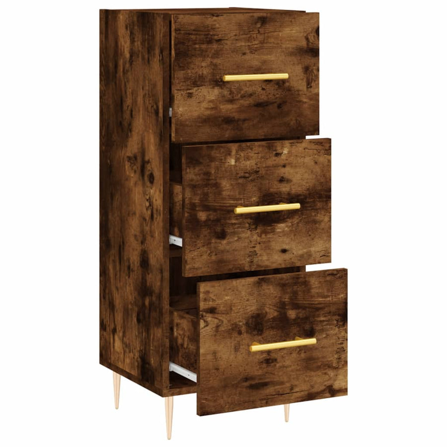 Dressoir 34,5X34X90 Cm Bewerkt Hout Gerookt Eiken
