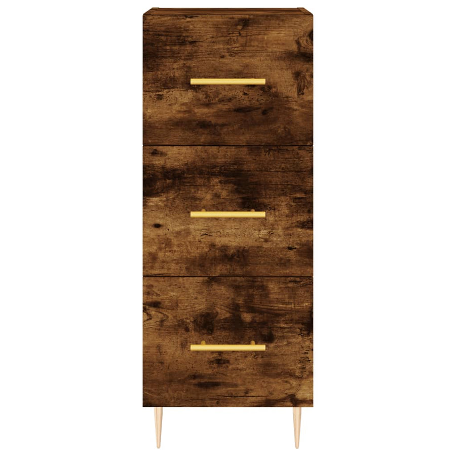 Dressoir 34,5X34X90 Cm Bewerkt Hout Gerookt Eiken