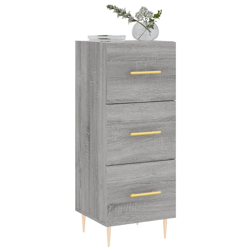 Dressoir 34,5X34X90 Cm Bewerkt Hout Grijs Sonoma Eikenkleurig