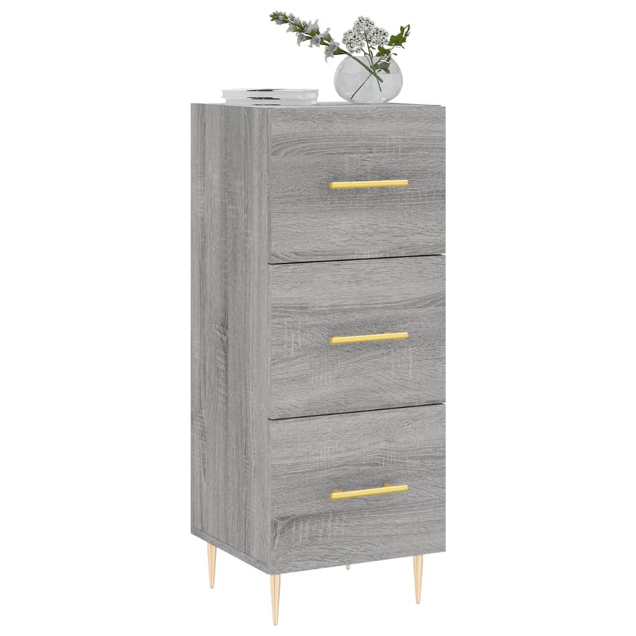 Dressoir 34,5X34X90 Cm Bewerkt Hout Grijs Sonoma Eikenkleurig