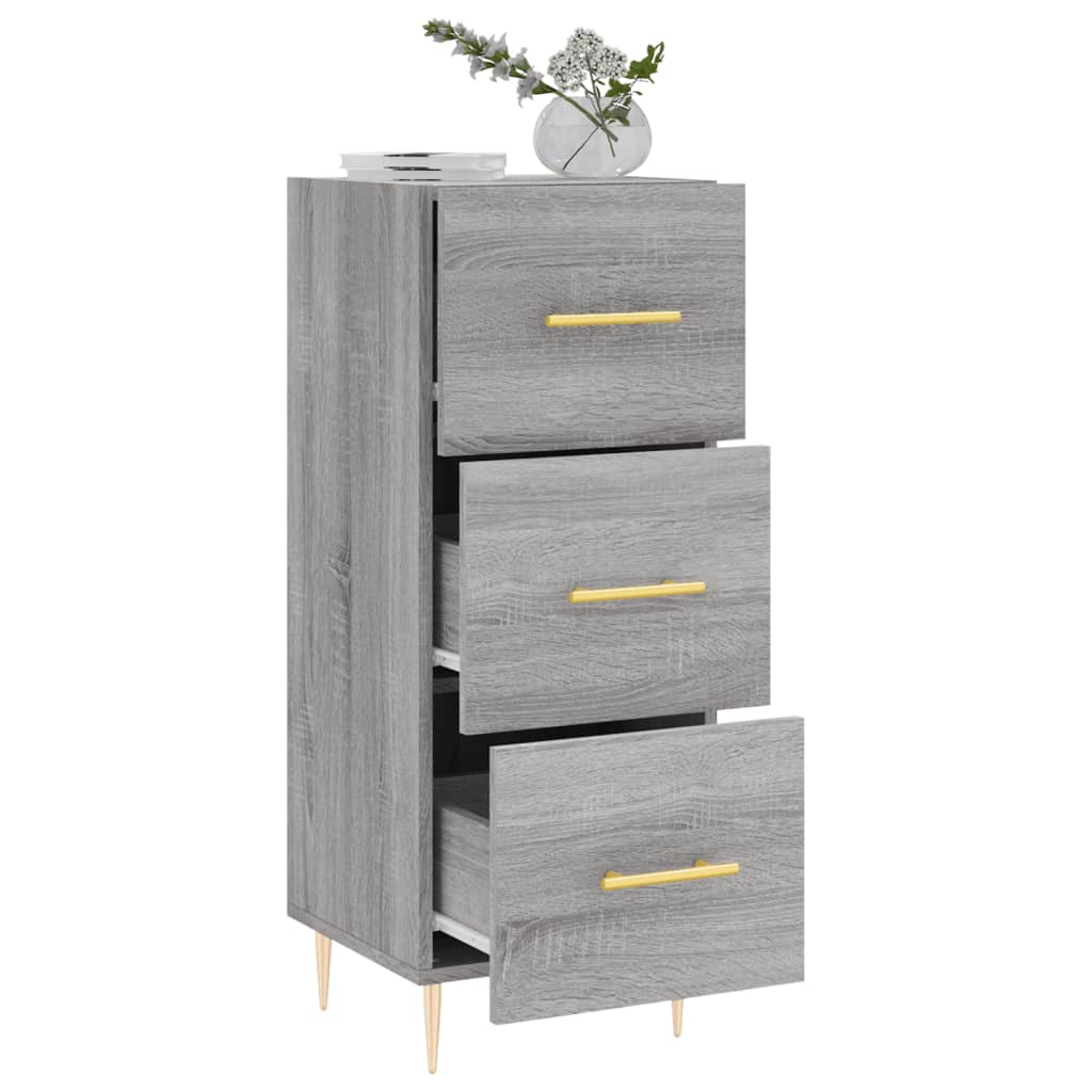 Dressoir 34,5X34X90 Cm Bewerkt Hout Grijs Sonoma Eikenkleurig