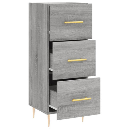 Dressoir 34,5X34X90 Cm Bewerkt Hout Grijs Sonoma Eikenkleurig