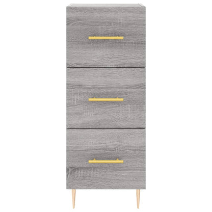 Dressoir 34,5X34X90 Cm Bewerkt Hout Grijs Sonoma Eikenkleurig