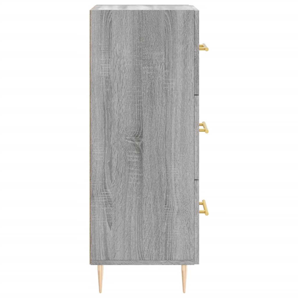Dressoir 34,5X34X90 Cm Bewerkt Hout Grijs Sonoma Eikenkleurig