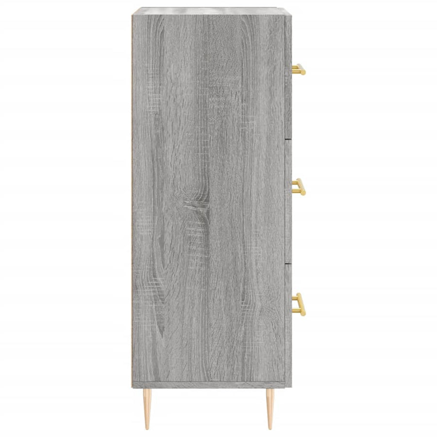 Dressoir 34,5X34X90 Cm Bewerkt Hout Grijs Sonoma Eikenkleurig