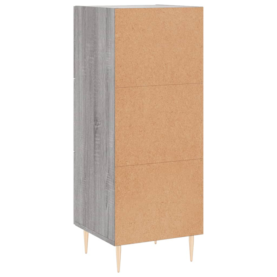 Dressoir 34,5X34X90 Cm Bewerkt Hout Grijs Sonoma Eikenkleurig