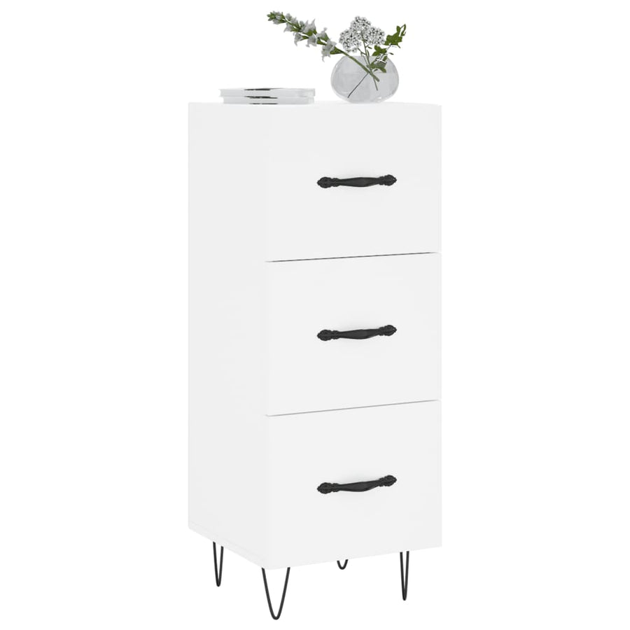 Dressoir 34,5X34X90 Cm Bewerkt Hout Wit