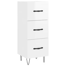 Dressoir 34,5X34X90 Cm Bewerkt Hout Hoogglans Wit