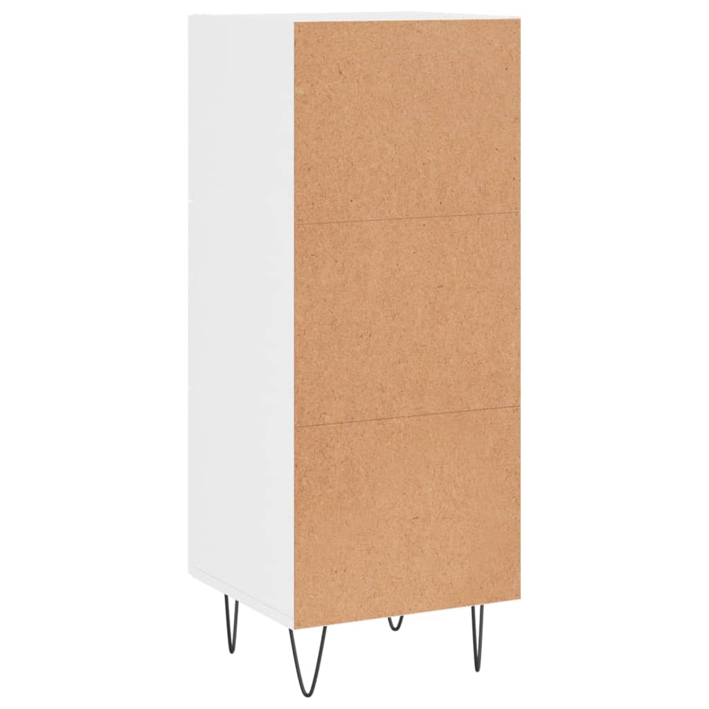Dressoir 34,5X34X90 Cm Bewerkt Hout Hoogglans Wit
