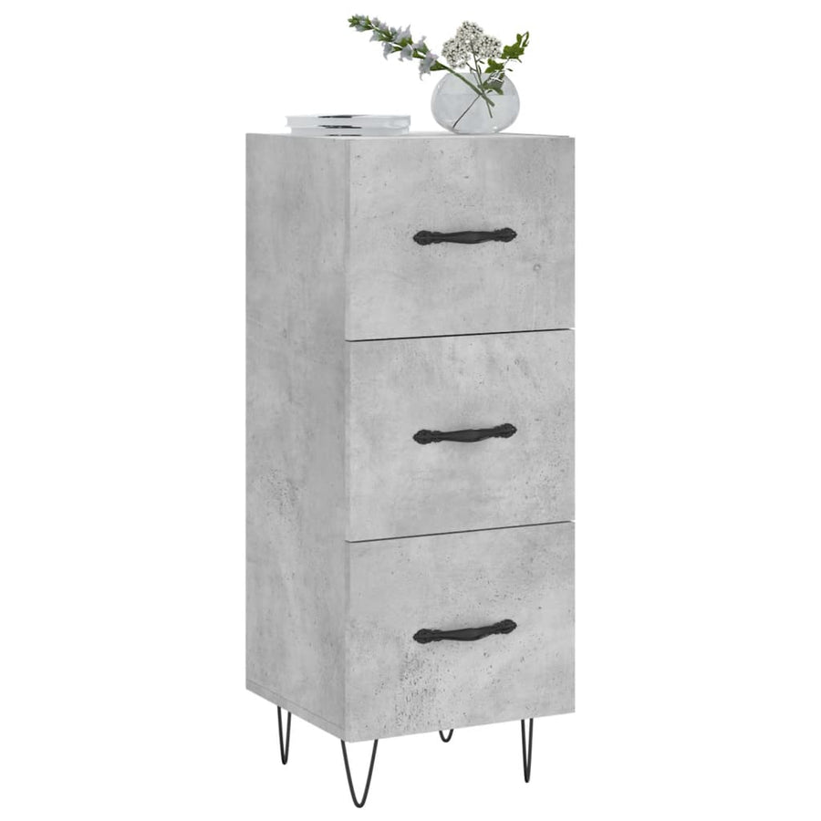 Dressoir 34,5X34X90 Cm Bewerkt Hout Betongrijs
