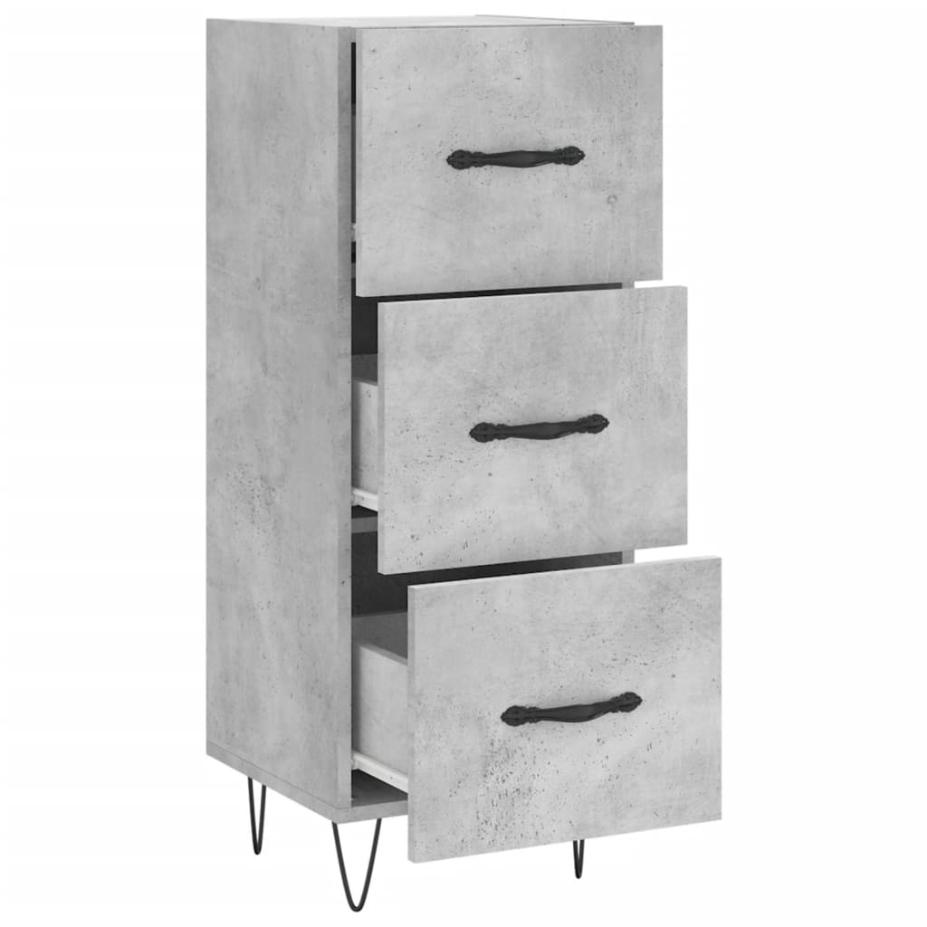 Dressoir 34,5X34X90 Cm Bewerkt Hout Betongrijs