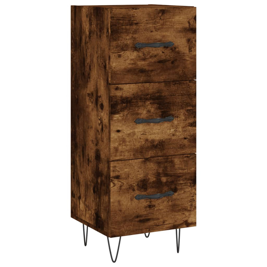 Dressoir 34,5X34X90 Cm Bewerkt Hout Gerookt Eiken