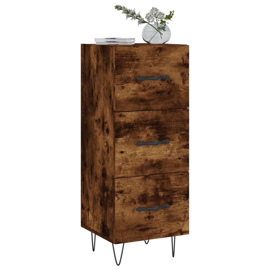 Dressoir 34,5X34X90 Cm Bewerkt Hout Gerookt Eiken