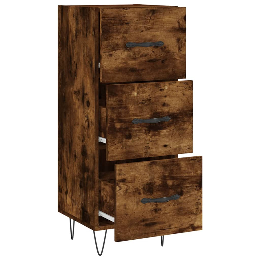 Dressoir 34,5X34X90 Cm Bewerkt Hout Gerookt Eiken