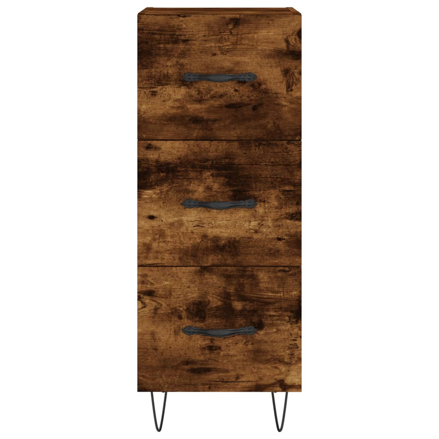 Dressoir 34,5X34X90 Cm Bewerkt Hout Gerookt Eiken