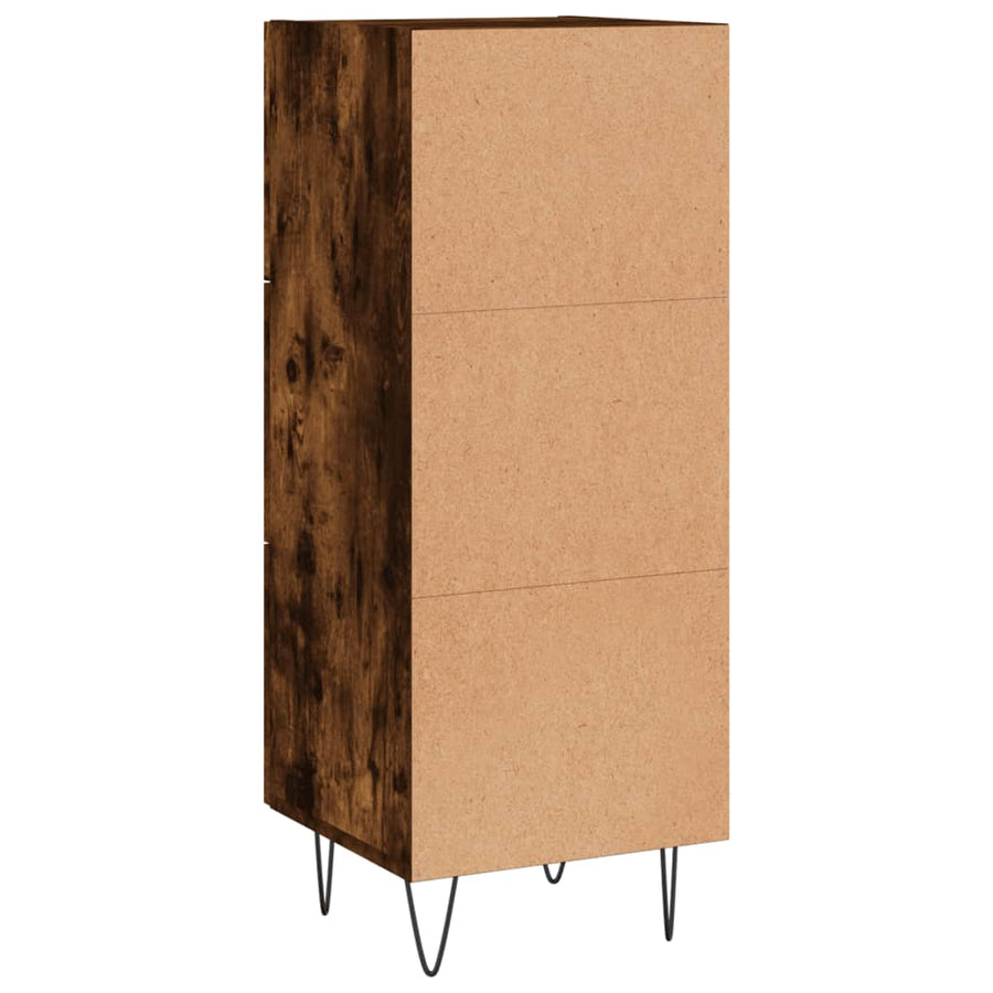 Dressoir 34,5X34X90 Cm Bewerkt Hout Gerookt Eiken