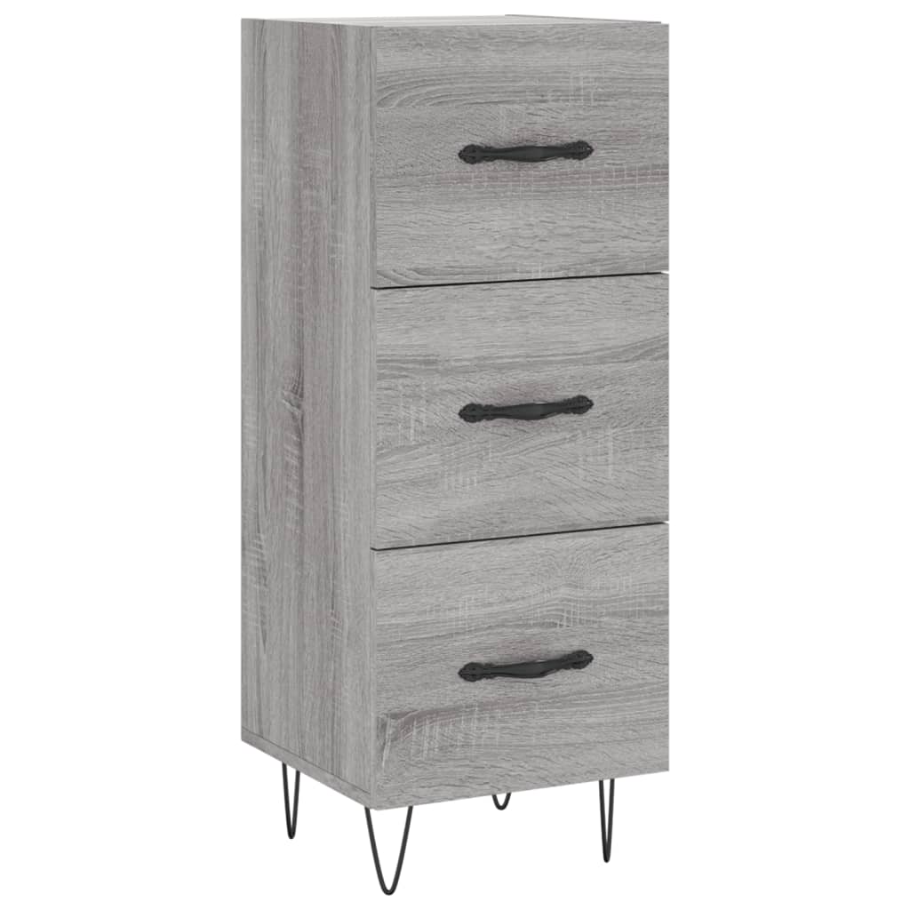 Dressoir 34,5X34X90 Cm Bewerkt Hout Grijs Sonoma Eikenkleurig