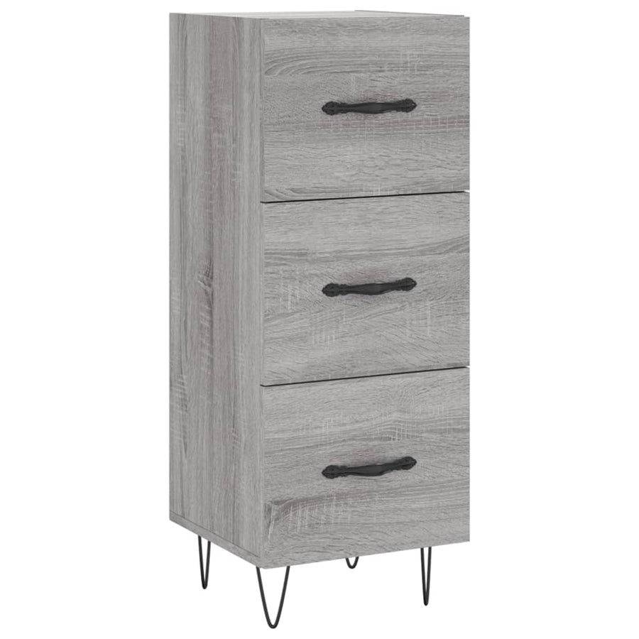 Dressoir 34,5X34X90 Cm Bewerkt Hout Grijs Sonoma Eikenkleurig