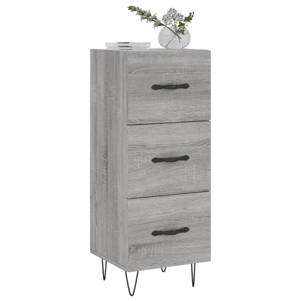 Dressoir 34,5X34X90 Cm Bewerkt Hout Grijs Sonoma Eikenkleurig