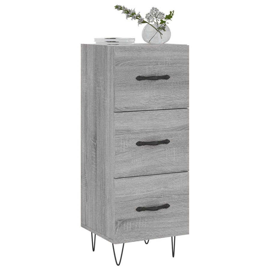 Dressoir 34,5X34X90 Cm Bewerkt Hout Grijs Sonoma Eikenkleurig