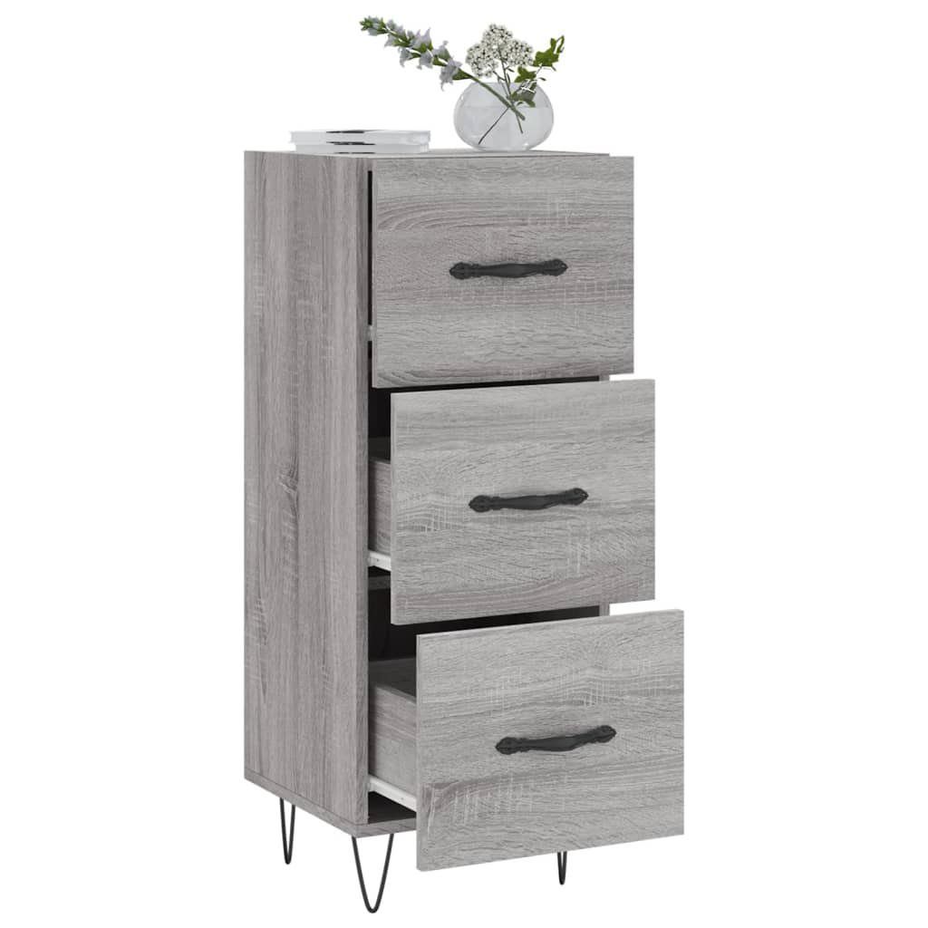 Dressoir 34,5X34X90 Cm Bewerkt Hout Grijs Sonoma Eikenkleurig