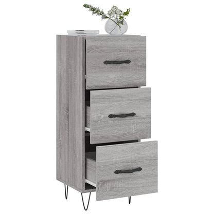Dressoir 34,5X34X90 Cm Bewerkt Hout Grijs Sonoma Eikenkleurig