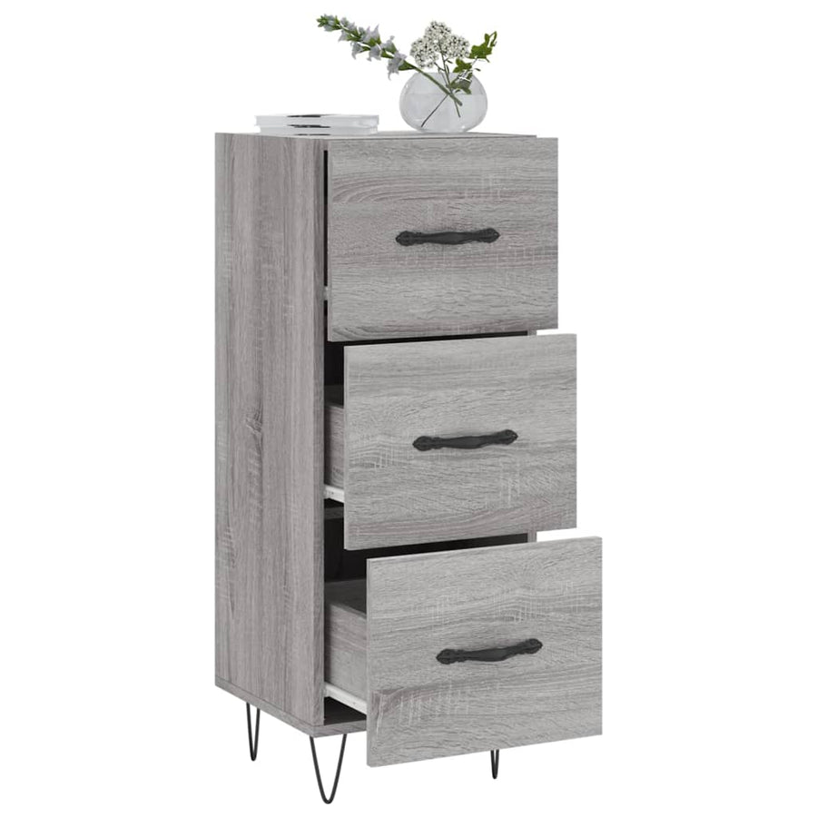 Dressoir 34,5X34X90 Cm Bewerkt Hout Grijs Sonoma Eikenkleurig