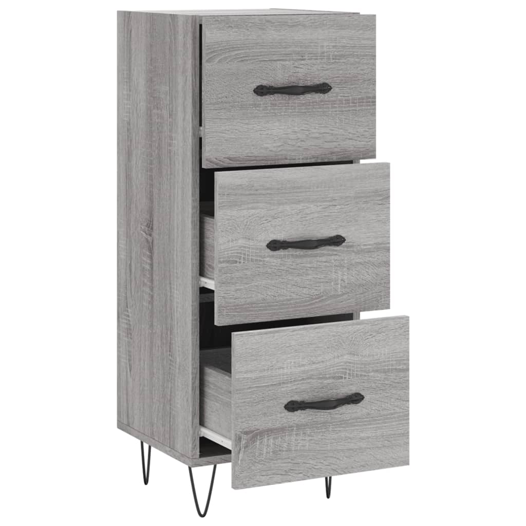 Dressoir 34,5X34X90 Cm Bewerkt Hout Grijs Sonoma Eikenkleurig