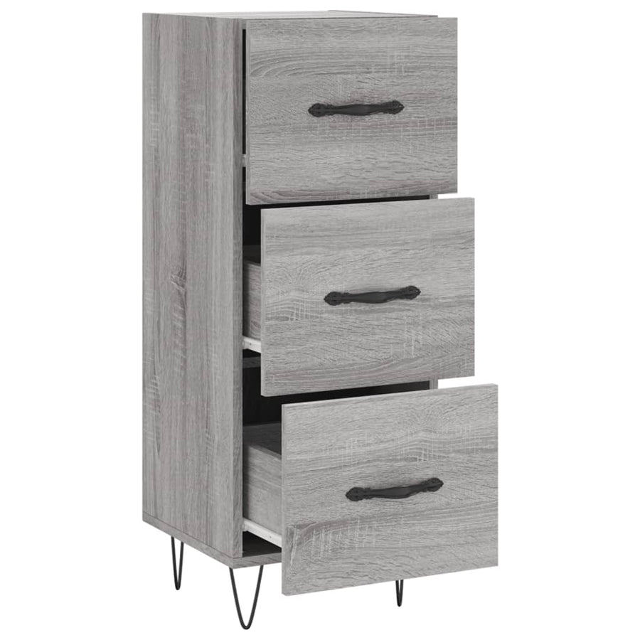 Dressoir 34,5X34X90 Cm Bewerkt Hout Grijs Sonoma Eikenkleurig