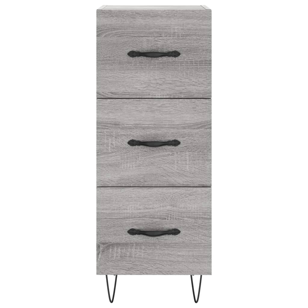 Dressoir 34,5X34X90 Cm Bewerkt Hout Grijs Sonoma Eikenkleurig